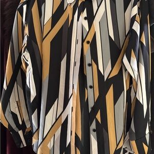 Karl Lagerfeld Black and Gold Geometric Shirt
